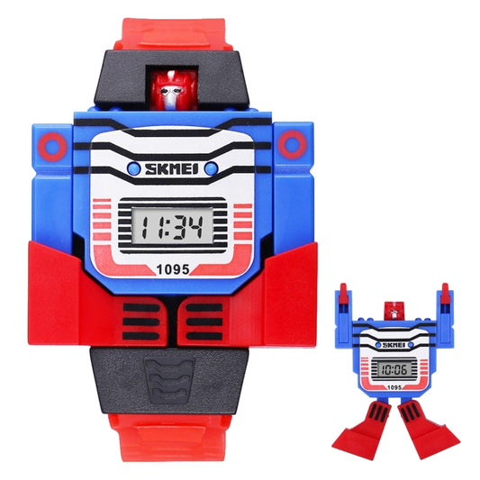 SKMEI Transformation Toy Shape Changing Removable Dial Digital Movement Children Watch with PU Plastic Cement Band(Red) - free shipping - PMC Jewellery - Order now!