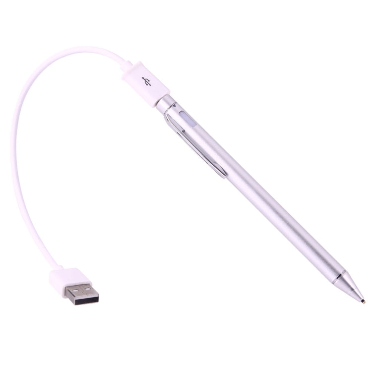 Universal Rechargeable Capacitive Touch Screen Stylus Pen with 2.3mm Superfine Metal Nib, For iPhone, iPad, Samsung, and Other Capacitive Touch Screen Smartphones or Tablet PC(Silver) - free shipping - PMC Jewellery - Order now!