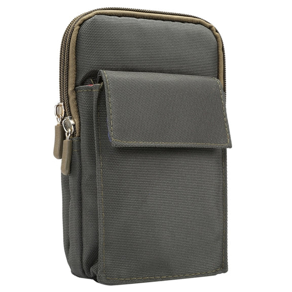 6.4 inch and Below Universal Polyester Men Vertical Style Case Shoulder Carrying Bag with Belt Hole & Climbing Buckle, For iPhone, Samsung, Sony, Huawei, Meizu, Lenovo, ASUS, Oneplus, Xiaomi, Cubot, Ulefone, Letv, DOOGEE, Vkworld, and other (Army Green)