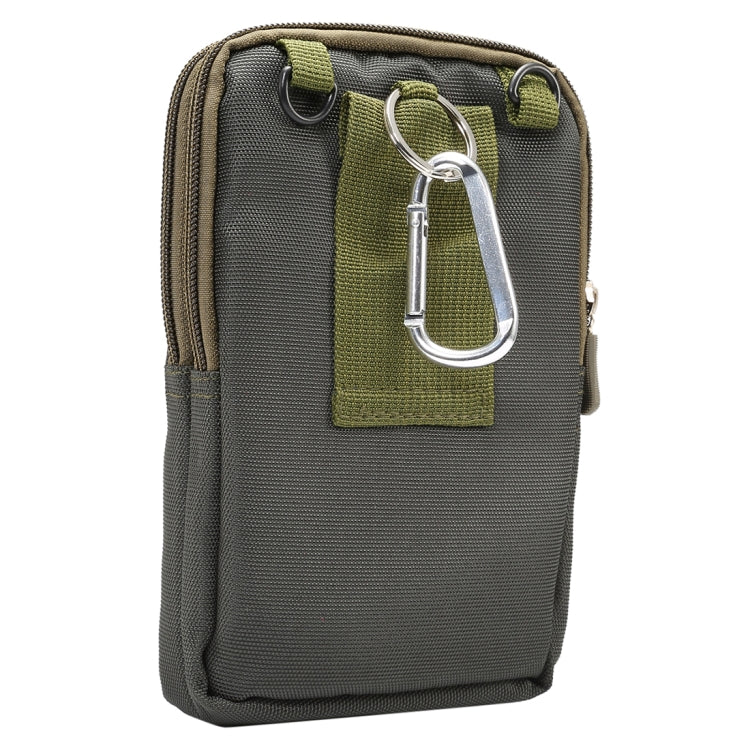 6.4 inch and Below Universal Polyester Men Vertical Style Case Shoulder Carrying Bag with Belt Hole & Climbing Buckle, For iPhone, Samsung, Sony, Huawei, Meizu, Lenovo, ASUS, Oneplus, Xiaomi, Cubot, Ulefone, Letv, DOOGEE, Vkworld, and other (Army Green)