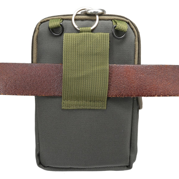6.4 inch and Below Universal Polyester Men Vertical Style Case Shoulder Carrying Bag with Belt Hole & Climbing Buckle, For iPhone, Samsung, Sony, Huawei, Meizu, Lenovo, ASUS, Oneplus, Xiaomi, Cubot, Ulefone, Letv, DOOGEE, Vkworld, and other (Army Green)