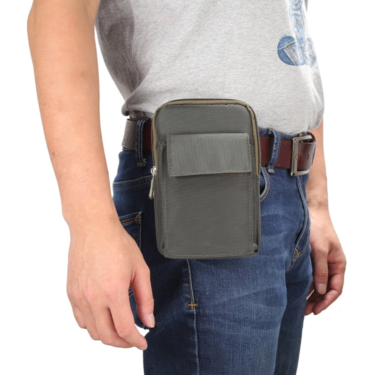 6.4 inch and Below Universal Polyester Men Vertical Style Case Shoulder Carrying Bag with Belt Hole & Climbing Buckle, For iPhone, Samsung, Sony, Huawei, Meizu, Lenovo, ASUS, Oneplus, Xiaomi, Cubot, Ulefone, Letv, DOOGEE, Vkworld, and other (Army Green)