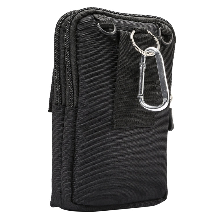 6.4 inch and Below Universal Polyester Men Vertical Style Case Shoulder Carrying Bag with Belt Hole & Climbing Buckle, For iPhone, Samsung, Sony, Huawei, Meizu, Lenovo, ASUS, Oneplus, Xiaomi, Cubot, Ulefone, Letv, DOOGEE, Vkworld, and other (Black) - More iPhone Cases by PMC TechLife | Online Shopping South Africa | PMC TechLife | Buy Now Pay Later Mobicred