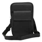 6.4 inch and Below Universal Polyester Men Vertical Style Case Shoulder Carrying Bag with Belt Hole & Climbing Buckle, For iPhone, Samsung, Sony, Huawei, Meizu, Lenovo, ASUS, Oneplus, Xiaomi, Cubot, Ulefone, Letv, DOOGEE, Vkworld, and other (Black)