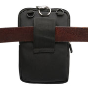 6.4 inch and Below Universal Polyester Men Vertical Style Case Shoulder Carrying Bag with Belt Hole & Climbing Buckle, For iPhone, Samsung, Sony, Huawei, Meizu, Lenovo, ASUS, Oneplus, Xiaomi, Cubot, Ulefone, Letv, DOOGEE, Vkworld, and other (Black)