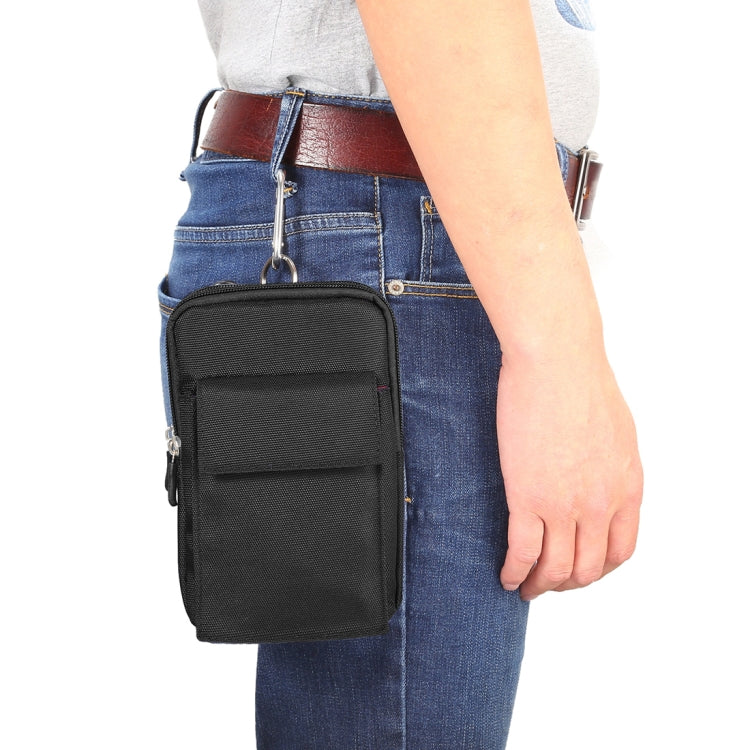 6.4 inch and Below Universal Polyester Men Vertical Style Case Shoulder Carrying Bag with Belt Hole & Climbing Buckle, For iPhone, Samsung, Sony, Huawei, Meizu, Lenovo, ASUS, Oneplus, Xiaomi, Cubot, Ulefone, Letv, DOOGEE, Vkworld, and other (Black) - More iPhone Cases by PMC TechLife | Online Shopping South Africa | PMC TechLife | Buy Now Pay Later Mobicred