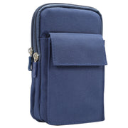 6.4 inch and Below Universal Polyester Men Vertical Style Case Shoulder Carrying Bag with Belt Hole & Climbing Buckle, For iPhone, Samsung, Sony, Huawei, Meizu, Lenovo, ASUS, Oneplus, Xiaomi, Cubot, Ulefone, Letv, DOOGEE, Vkworld, and other (Dark Blue)