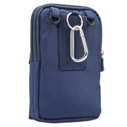 6.4 inch and Below Universal Polyester Men Vertical Style Case Shoulder Carrying Bag with Belt Hole & Climbing Buckle, For iPhone, Samsung, Sony, Huawei, Meizu, Lenovo, ASUS, Oneplus, Xiaomi, Cubot, Ulefone, Letv, DOOGEE, Vkworld, and other (Dark Blue)