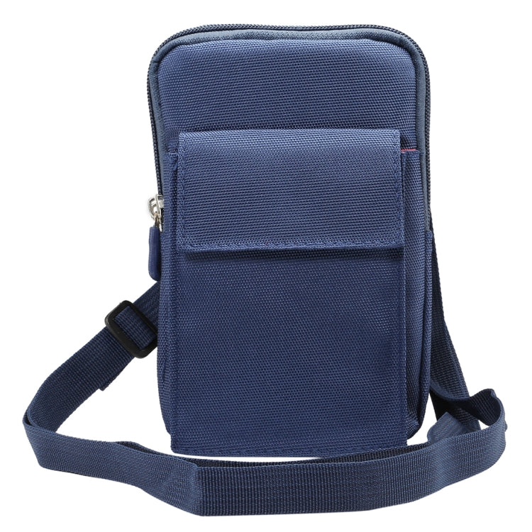 6.4 inch and Below Universal Polyester Men Vertical Style Case Shoulder Carrying Bag with Belt Hole & Climbing Buckle, For iPhone, Samsung, Sony, Huawei, Meizu, Lenovo, ASUS, Oneplus, Xiaomi, Cubot, Ulefone, Letv, DOOGEE, Vkworld, and other (Dark Blue) - More iPhone Cases by PMC TechLife | Online Shopping South Africa | PMC TechLife | Buy Now Pay Later Mobicred