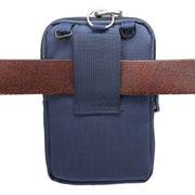 6.4 inch and Below Universal Polyester Men Vertical Style Case Shoulder Carrying Bag with Belt Hole & Climbing Buckle, For iPhone, Samsung, Sony, Huawei, Meizu, Lenovo, ASUS, Oneplus, Xiaomi, Cubot, Ulefone, Letv, DOOGEE, Vkworld, and other (Dark Blue)