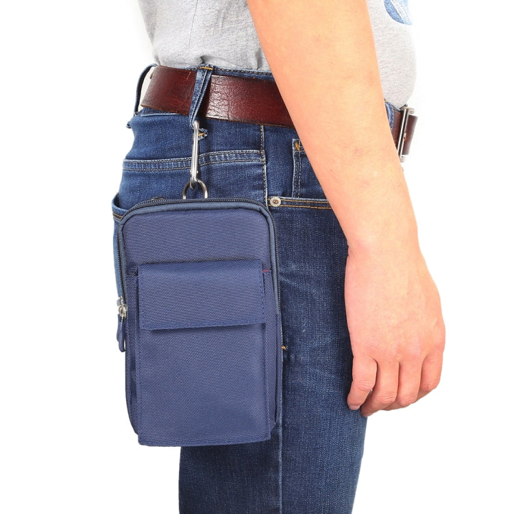 6.4 inch and Below Universal Polyester Men Vertical Style Case Shoulder Carrying Bag with Belt Hole & Climbing Buckle, For iPhone, Samsung, Sony, Huawei, Meizu, Lenovo, ASUS, Oneplus, Xiaomi, Cubot, Ulefone, Letv, DOOGEE, Vkworld, and other (Dark Blue) - More iPhone Cases by PMC TechLife | Online Shopping South Africa | PMC TechLife | Buy Now Pay Later Mobicred