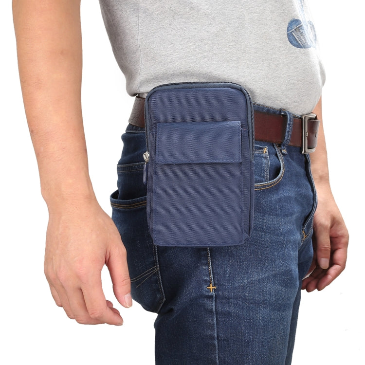 6.4 inch and Below Universal Polyester Men Vertical Style Case Shoulder Carrying Bag with Belt Hole & Climbing Buckle, For iPhone, Samsung, Sony, Huawei, Meizu, Lenovo, ASUS, Oneplus, Xiaomi, Cubot, Ulefone, Letv, DOOGEE, Vkworld, and other (Dark Blue) - More iPhone Cases by PMC TechLife | Online Shopping South Africa | PMC TechLife | Buy Now Pay Later Mobicred