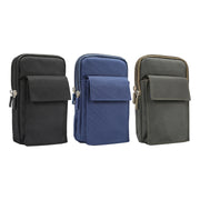 6.4 inch and Below Universal Polyester Men Vertical Style Case Shoulder Carrying Bag with Belt Hole & Climbing Buckle, For iPhone, Samsung, Sony, Huawei, Meizu, Lenovo, ASUS, Oneplus, Xiaomi, Cubot, Ulefone, Letv, DOOGEE, Vkworld, and other (Black)
