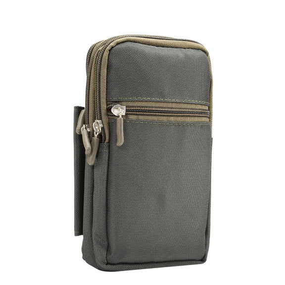 7 inch and Below Universal Polyester Men Vertical Style Case Waist Bag with Belt Hole & Climbing Buckle, For iPhone, Samsung, Sony, Huawei, Meizu, Lenovo, ASUS, Oneplus, Xiaomi, Cubot, Ulefone, Letv, DOOGEE, Vkworld, and other (Army Green)