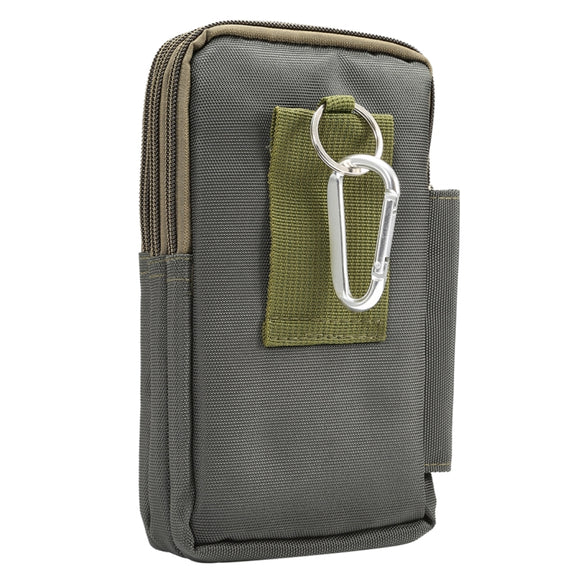 7 inch and Below Universal Polyester Men Vertical Style Case Waist Bag with Belt Hole & Climbing Buckle, For iPhone, Samsung, Sony, Huawei, Meizu, Lenovo, ASUS, Oneplus, Xiaomi, Cubot, Ulefone, Letv, DOOGEE, Vkworld, and other (Army Green)