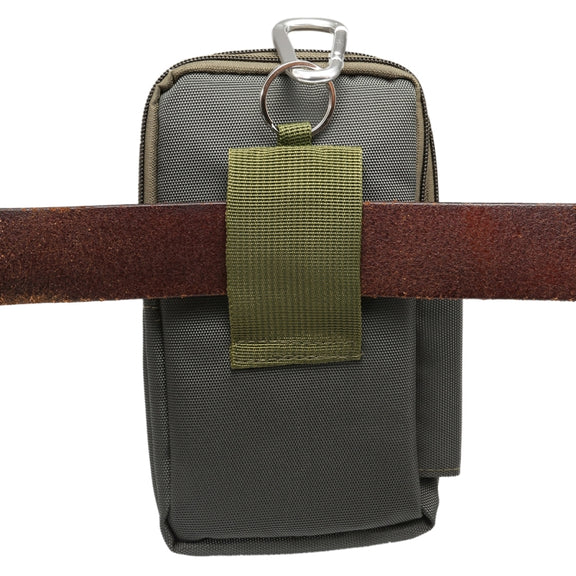 7 inch and Below Universal Polyester Men Vertical Style Case Waist Bag with Belt Hole & Climbing Buckle, For iPhone, Samsung, Sony, Huawei, Meizu, Lenovo, ASUS, Oneplus, Xiaomi, Cubot, Ulefone, Letv, DOOGEE, Vkworld, and other (Army Green)