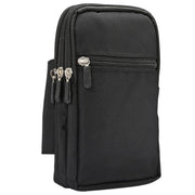 7 inch and Below Universal Polyester Men Vertical Style Case Waist Bag with Belt Hole & Climbing Buckle, For iPhone, Samsung, Sony, Huawei, Meizu, Lenovo, ASUS, Oneplus, Xiaomi, Cubot, Ulefone, Letv, DOOGEE, Vkworld, and other (Black)