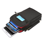 7 inch and Below Universal Polyester Men Vertical Style Case Waist Bag with Belt Hole & Climbing Buckle, For iPhone, Samsung, Sony, Huawei, Meizu, Lenovo, ASUS, Oneplus, Xiaomi, Cubot, Ulefone, Letv, DOOGEE, Vkworld, and other (Black)