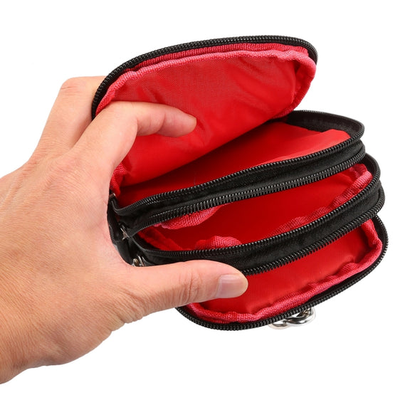 7 inch and Below Universal Polyester Men Vertical Style Case Waist Bag with Belt Hole & Climbing Buckle, For iPhone, Samsung, Sony, Huawei, Meizu, Lenovo, ASUS, Oneplus, Xiaomi, Cubot, Ulefone, Letv, DOOGEE, Vkworld, and other (Black)