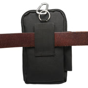 7 inch and Below Universal Polyester Men Vertical Style Case Waist Bag with Belt Hole & Climbing Buckle, For iPhone, Samsung, Sony, Huawei, Meizu, Lenovo, ASUS, Oneplus, Xiaomi, Cubot, Ulefone, Letv, DOOGEE, Vkworld, and other (Black)
