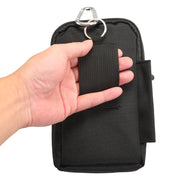 7 inch and Below Universal Polyester Men Vertical Style Case Waist Bag with Belt Hole & Climbing Buckle, For iPhone, Samsung, Sony, Huawei, Meizu, Lenovo, ASUS, Oneplus, Xiaomi, Cubot, Ulefone, Letv, DOOGEE, Vkworld, and other (Black)