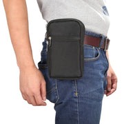 7 inch and Below Universal Polyester Men Vertical Style Case Waist Bag with Belt Hole & Climbing Buckle, For iPhone, Samsung, Sony, Huawei, Meizu, Lenovo, ASUS, Oneplus, Xiaomi, Cubot, Ulefone, Letv, DOOGEE, Vkworld, and other (Black)