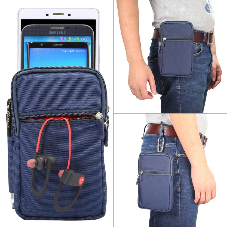 7 inch and Below Universal Polyester Men Vertical Style Case Waist Bag with Belt Hole & Climbing Buckle, For iPhone, Samsung, Sony, Huawei, Meizu, Lenovo, ASUS, Oneplus, Xiaomi, Cubot, Ulefone, Letv, DOOGEE, Vkworld, and other (Dark Blue) - free shipping - PMC TechLife - Order now!