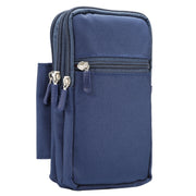 7 inch and Below Universal Polyester Men Vertical Style Case Waist Bag with Belt Hole & Climbing Buckle, For iPhone, Samsung, Sony, Huawei, Meizu, Lenovo, ASUS, Oneplus, Xiaomi, Cubot, Ulefone, Letv, DOOGEE, Vkworld, and other (Dark Blue)