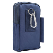 7 inch and Below Universal Polyester Men Vertical Style Case Waist Bag with Belt Hole & Climbing Buckle, For iPhone, Samsung, Sony, Huawei, Meizu, Lenovo, ASUS, Oneplus, Xiaomi, Cubot, Ulefone, Letv, DOOGEE, Vkworld, and other (Dark Blue)