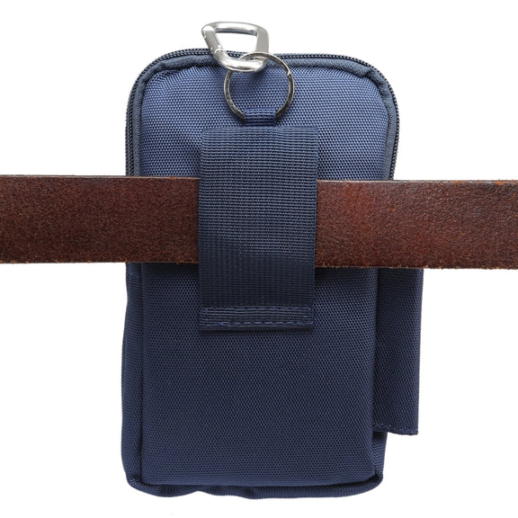 7 inch and Below Universal Polyester Men Vertical Style Case Waist Bag with Belt Hole & Climbing Buckle, For iPhone, Samsung, Sony, Huawei, Meizu, Lenovo, ASUS, Oneplus, Xiaomi, Cubot, Ulefone, Letv, DOOGEE, Vkworld, and other (Dark Blue)