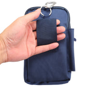 7 inch and Below Universal Polyester Men Vertical Style Case Waist Bag with Belt Hole & Climbing Buckle, For iPhone, Samsung, Sony, Huawei, Meizu, Lenovo, ASUS, Oneplus, Xiaomi, Cubot, Ulefone, Letv, DOOGEE, Vkworld, and other (Dark Blue)