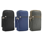 7 inch and Below Universal Polyester Men Vertical Style Case Waist Bag with Belt Hole & Climbing Buckle, For iPhone, Samsung, Sony, Huawei, Meizu, Lenovo, ASUS, Oneplus, Xiaomi, Cubot, Ulefone, Letv, DOOGEE, Vkworld, and other (Dark Blue)