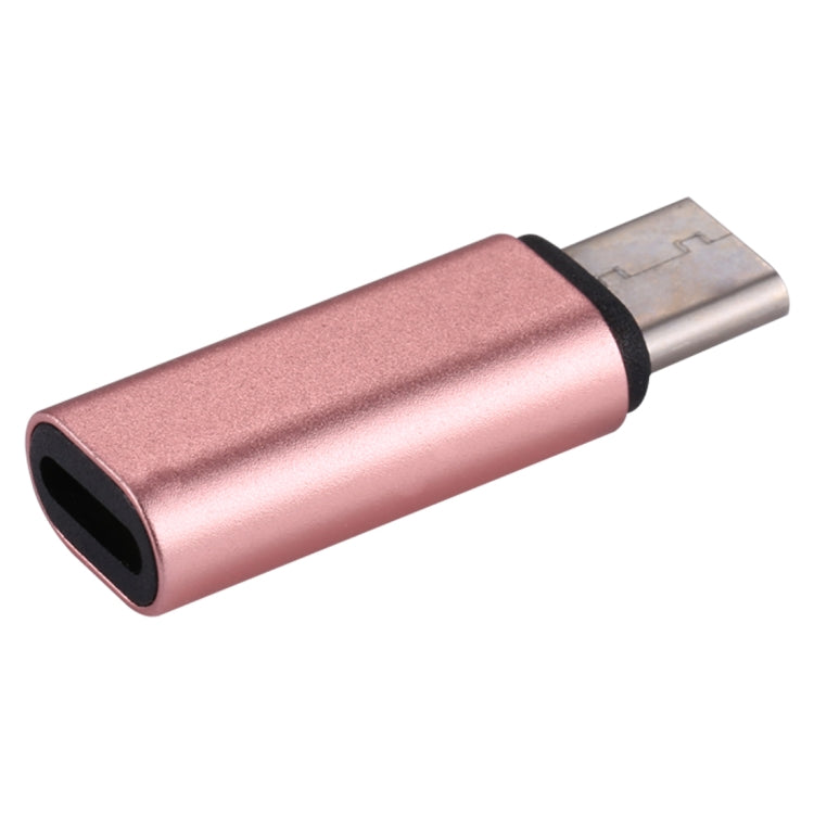 8 Pin Female to USB-C / Type-C Male Metal Shell Adapter, For Galaxy S8 & S8 + / LG G6 / Huawei P10 & P10 Plus / Oneplus 5 / Xiaomi Mi6 & Max 2 and other Smartphones(Rose Gold)