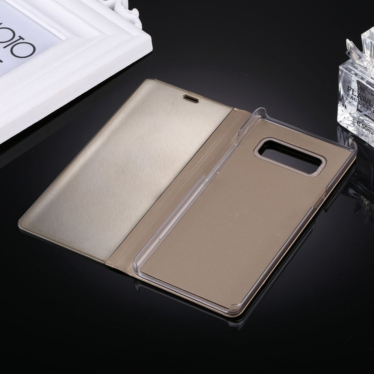 For Galaxy Note 8 Electroplating Mirror Horizontal Flip Leather Case with Sleep / Wake-up & Holder Function(Gold) - Galaxy Phone Cases by PMC TechLife | Online Shopping South Africa | PMC TechLife