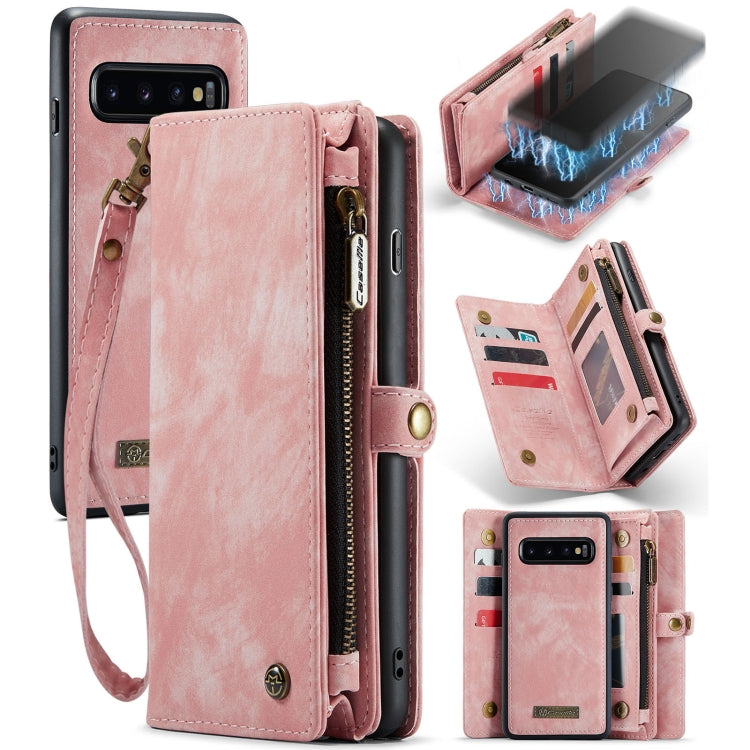 For Samsung Galaxy S10 CaseMe-008 Detachable Multifunctional Flip Leather Phone Case (Pink) - free shipping - PMC Jewellery - Order now!