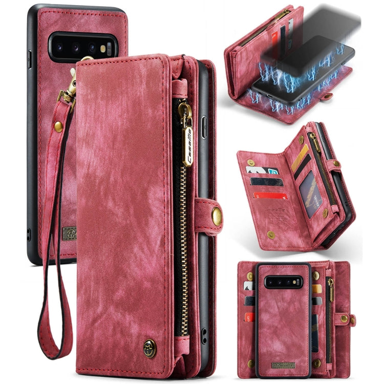 For Samsung Galaxy S10+ CaseMe-008 Detachable Multifunctional Flip Leather Phone Case(Red) - free shipping - PMC Jewellery - Order now!