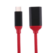 15cm Aluminum Alloy Head USB-C / Type-C 3.1 Male to USB 3.0 Female OTG Converter Adapter Cable(Red)