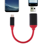 15cm Aluminum Alloy Head USB-C / Type-C 3.1 Male to USB 3.0 Female OTG Converter Adapter Cable(Red)