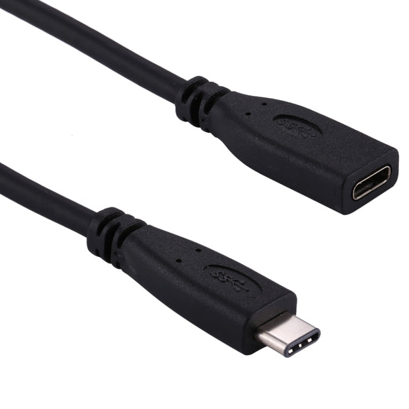 20cm USB-C / Type-C 3.1 Male to USB-C / Type-C Female Connector Adapter Cable(Black)