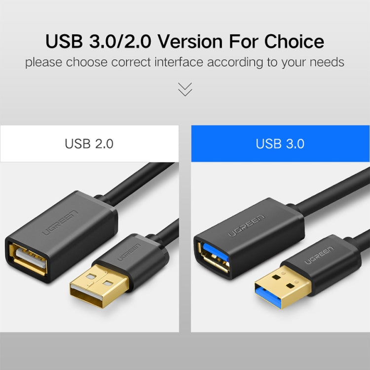 Ugreen 1.5m USB 3.0 Male to Female Data Sync Super Speed Transmission Extension Cord Cable - USB 3.0 by UGREEN | Online Shopping South Africa | PMC Jewellery | Buy Now Pay Later Mobicred