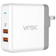 Vinsic 36W Portable Dual-Port Quick Charger 3.0 Dual-Port USB Wall Charger Travel Adapter, For iPhone/iPad, Galaxy S7/S6/Edge/Plus, Mi5 etc, US Plug - USB Charger by VINSIC | Online Shopping South Africa | PMC TechLife | Buy Now Pay Later Mobicred
