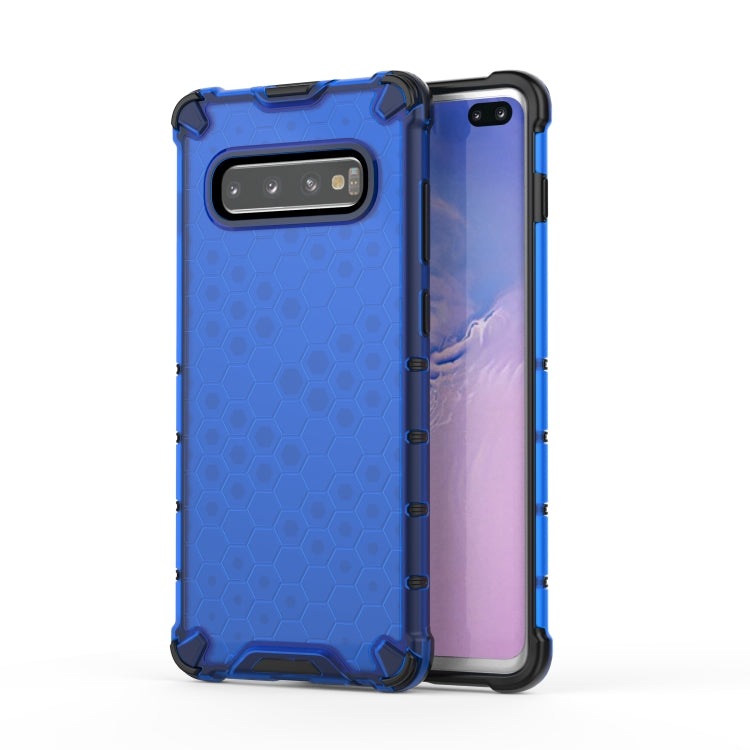 Honeycomb Shockproof PC + TPU Case for Galaxy S10+ (Blue) - Galaxy Phone Cases by PMC TechLife | Online Shopping South Africa | PMC TechLife