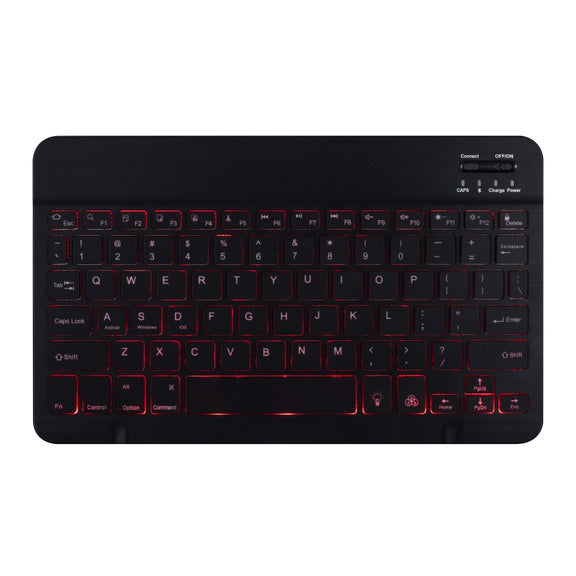 DY510D Colorful Lighting Detachable Plastic Bluetooth Keyboard Tablet Case for Samsung Galaxy Tab A 10.1 (2019) T510 / T511, with Holder (Black)