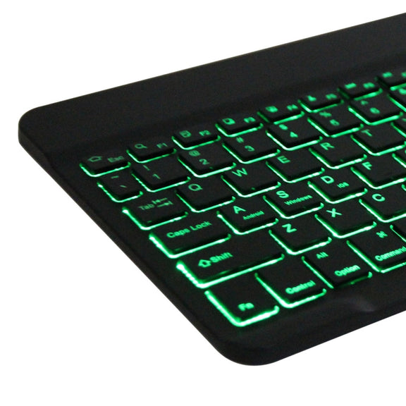 DY510D Colorful Lighting Detachable Plastic Bluetooth Keyboard Tablet Case for Samsung Galaxy Tab A 10.1 (2019) T510 / T511, with Holder (Black)