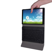 DY510D Colorful Lighting Detachable Plastic Bluetooth Keyboard Tablet Case for Samsung Galaxy Tab A 10.1 (2019) T510 / T511, with Holder (Black)