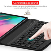 Ultra-thin Detachable Magnetic Bluetooth Keyboard Leather Tablet Case for Galaxy Tab A 8.0 2019 P200 / P205, with Holder(Rose Gold)