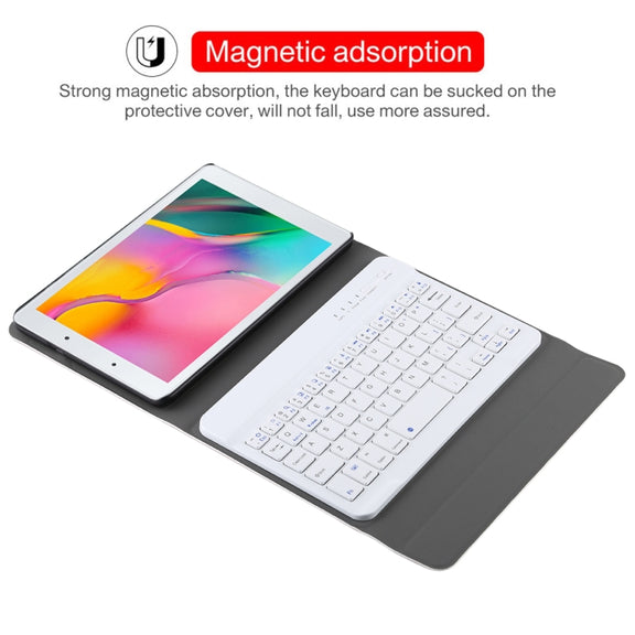 Ultra-thin Detachable Magnetic Bluetooth Keyboard Leather Tablet Case for Galaxy Tab A 8.0 2019 P200 / P205, with Holder(Rose Gold)