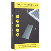 11 in 1 VGA + LAN Port + 4 x USB 3.0 + SD / TF Card + HDMI + Audio Port + USB-C / Type-C Female to USB-C / Type-C HUB Adapter (Silver)