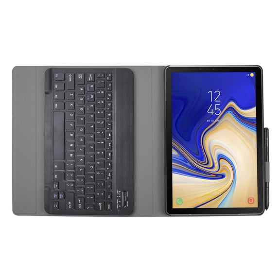 A720 Bluetooth 3.0 Ultra-thin Detachable Bluetooth Keyboard Leather Tablet Case + Leather Tablet Case for Samsung Galaxy Tab S5e T720, with Pen Slot & Holder(Black)