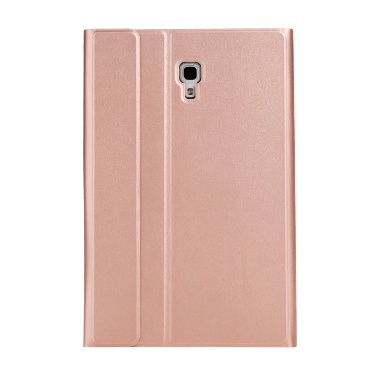 ST590S Bluetooth 3.0 Fine Wool Texture PU Leather ABS Detachable Seven-color Backlight Bluetooth Keyboard Leather Tablet Case for Samsung Galaxy Tab A 10.5 inch T590 / T595, with Pen Slot & Holder (Rose Gold)